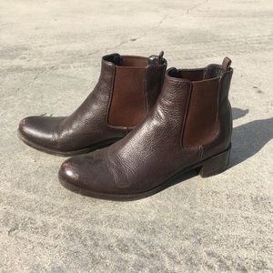 Prada brown leather Chelsea ankle boots 37 7